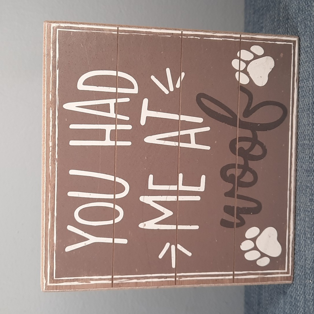 Dog Theme Box Wall Sign Shelf Sitter Love Dogs Canine Dog Mom Puppy Cute *As Is*